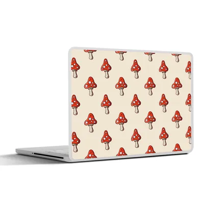 Produktbild von MuchoWow® Laptop Aufkleber Sticker Cover Muster - Herbst - Pilz - Rot 31x22.5 cm - Laptop-Deko