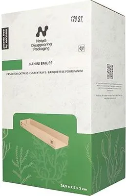 Produktbild von Snacktrays, Pappe "NOTPLA" 3 cm x 7,5 cm x 28,5 cm braun