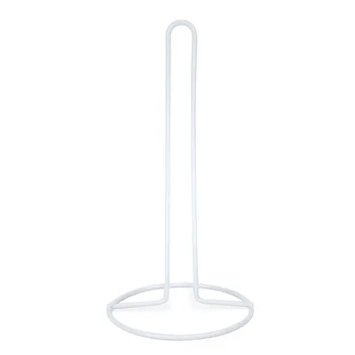 Image de Porte-rouleau de papier essuie-tout en métal blanc (31 cm)