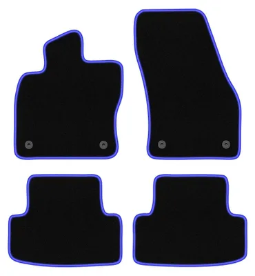 Image de Tapis de sol en moquette pour Skoda Karoq 2017- (crossover) – jeu 4 pièces, noir/bleu, sur mesure – Wielganizator CARLUX