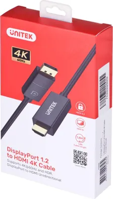 Obrázok produktu pre UNITEK V1608A, 1,8 m, DisplayPort, HDMI, Samec, Samec, Priamy