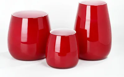 Produktbild von Lambert Pisano Vase klein Überfangglas rot, H 18 cm, D 17 cm 16949
