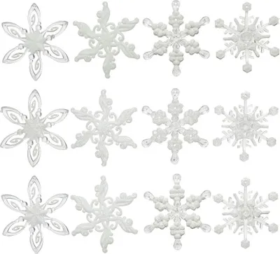 Produktbild von Kaemingk Weihnachtsanhänger Schneeflocke weiß mit Glitter