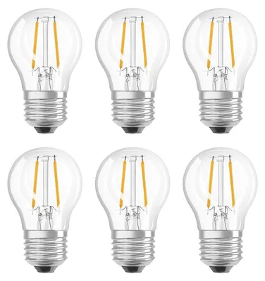 Produktbild von 6 x Osram LED Filament Leuchtmittel P45 Tropfen 2,8W = 25W E27 klar 250lm warmweiß 2700K DIMMBAR