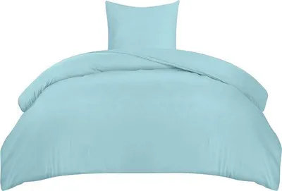Produktbild von Famanu Bettwäsche Set - Weiches Mikrofaser Bettbezug 135x200cm mit Kissenbezug 80x80cm - Spablau