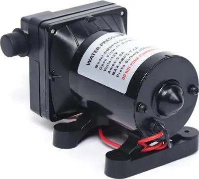 Immagine prodotto di Pompa dell'acqua - Pompa a membrana da 12 V CC - Autoadescante - Pompa a pressione - Per giardino e camper - Spina UE - Nero