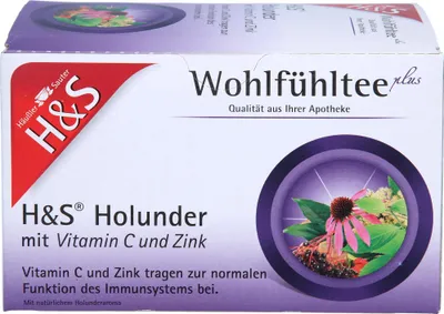 Produktbild von H&S Holunder mit Vitamin C und Zink, 20X2.5 g FBE