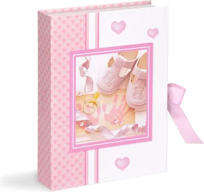 Produktbild von Box für die ersten Erinnerungen an Neugeborene Geschenk zur Geburt rosa Schuhe