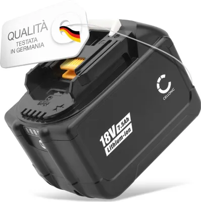 Immagine prodotto di CELLONIC 1x Batteria per Attrezzo Compatibile con Makita DMR115, DHR243, DDF484, BL1850B – (7500mAh, 18V)