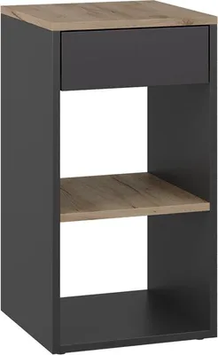 Produktbild von Nachttisch Vicco Dany Anthrazit/Goldkraft Eiche 35 x 65 cm mit 1 Schublade, Model 57885