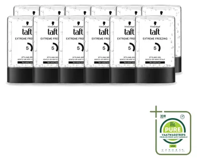 Obrázek produktu pro 12 kusů gelu Taft Men Power Gel Extreme, silná fixace, objem 5-300 ml, velkopack