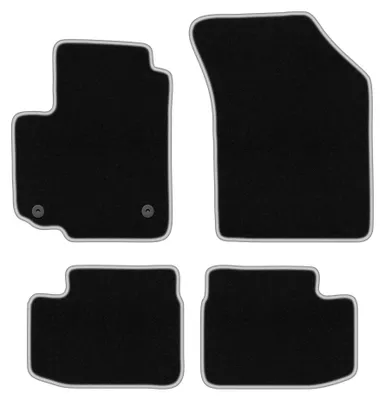 Image de Tapis de sol en moquette pour Fiat Sedici 2006-2014 (à hayon) – jeu 4 pièces, noir/argent, sur mesure – Wielganizator CARLUX
