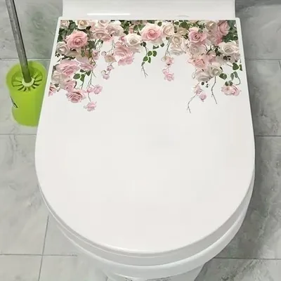 Produktbild von GKA WC-Deckel Aufkleber Rosen Ranken Toilettendeckel Tattoo selbstklebend Toilette