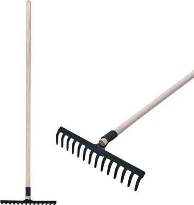 Image de Râteau de jardin Strend Pro R105, 14 dents, manche en bois 1600 mm