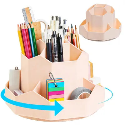 Drehbarer Stiftehalter, 360° rotierend, 9 Fächer, Schreibtisch-Organizer