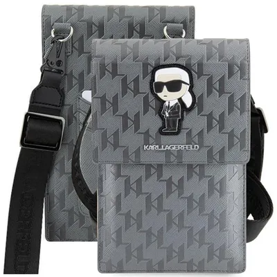Produktbild von Karl Lagerfeld Taschenetui Klwbsakhpkg - Silber Saffiano Monogramm Ikonisch