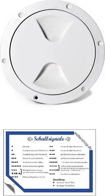 Produktbild von Inspektionsdeckel Revision weiß Ø 145 mm und Schallsignale Aufkleber