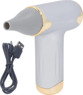 Immagine prodotto di asciugacapelli elettrico da 60 W, alta velocità, 4 impostazioni, vento, senza lama, batteria da 1100 mAh, soffiatore di polvere portatile, argento