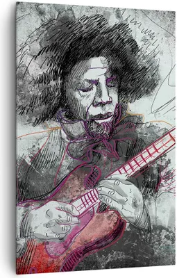Produktbild von Bild auf Leinwand - Leinwandbild - Einteilig - Lied Gitarre Künstler Instrument - 80x120cm - Wand Bild - Wandbilder - Leinwanddruck - Wanddekoration - Leinwand bilder - Wandbild - PA80x120-2559
