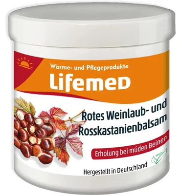 Immagine prodotto di Lifemed 99362 Lifemed Foglie di vite rossa / Balsamo di ippocastano, barattolo da 250 ml