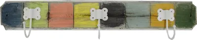 Produktbild von Holz Garderobe 65x13cm bunt Hakenleiste Kleiderhaken Garderobenhaken Wand Haken