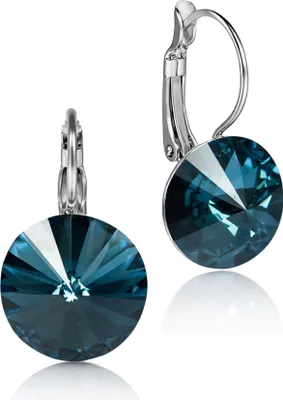 Produktbild von LUISIA® Ohrringe Rivoli mit Premium Kristallen - 12 mm | Montana / Ozeanblau