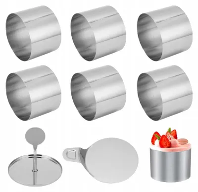 Produktbild von Edelstahl Dessertring Set für Kuchen und Backen