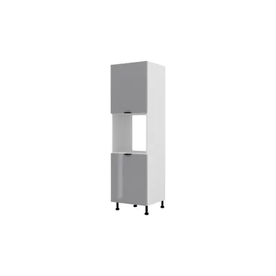 Produktbild von Küchenhochschrank – Backofenschrank – Hochschrank für Backofen KU-S60P – Lunara – Grau Hochglanz – Eleganz trifft Funktion