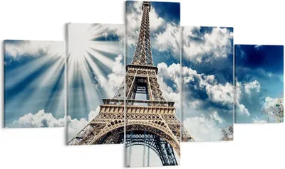 Produktbild von Bild auf Leinwand - Leinwandbild - Architektur gebäude stadt eiffel - 125x70cm - Wand Bild - Wanddeko - Leinwanddruck - Bilder - Kunstdruck - Leinwand bilder - Wandkunst - EA125x70-2435