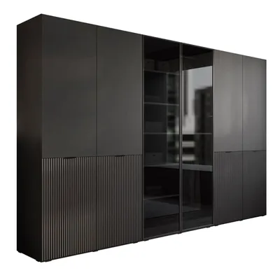 Produktbild von Kippschrank SANDBOX MODERN 300, mit LED Belechtung, Schwarzer Graphit / Schwarzer Graphit + Schwarzes Glass