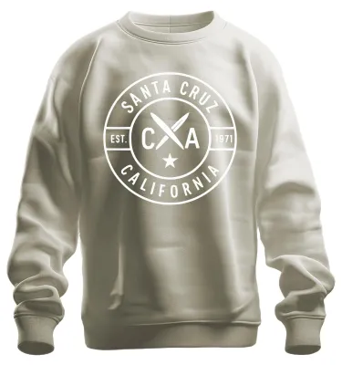 Immagine prodotto di Santa Cruz California Surfbrett Surfen Surfer Vintage Strand 1971 Unisex Felpa Pullover, Natur, L
