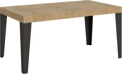Produktbild von Ausziehbarer Tisch 90 x 140/244 cm, Gestell Flame Premium Eiche Natur Anthrazit