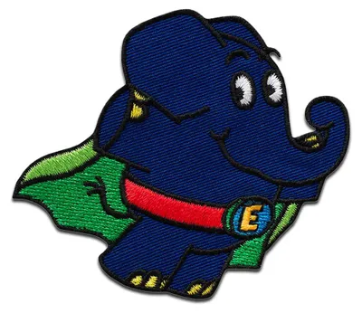 Produktbild von Mono-Quick Die Maus Elefant Superheld - Aufnäher, Bügelbild, Aufbügler, Applikationen, Patches, Flicken, zum aufbügeln, Größe: 6,4 x 6,7 cm