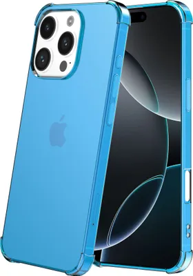 Image de Coque Smartphonica pour iPhone 16 Pro Max
  Coque silicone transparente antichoc avec bord antichoc - Dos antichoc
  Coque de protection - Bleu