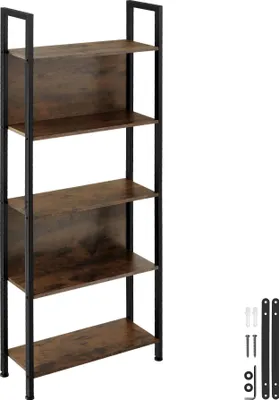 Image de Étagère Westport 62x24x165,5cm - Bois foncé industriel, rustique