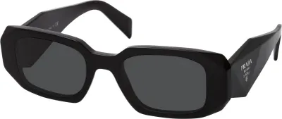 Produktbild von Prada PR 17WS 1AB5S0 Sonnenbrille in Schwarz mit dunkelgrauen Gläsern 49-20