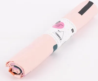 Produktbild von beschichtete Stoffabschnitt Baumwolle grafisches rosa lila dunkelgrün