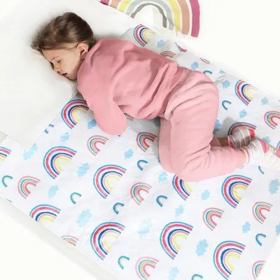Immagine prodotto di Coprimaterasso lavabile 86x91 cm, lavabile, impermeabile, dai colori dell'arcobaleno