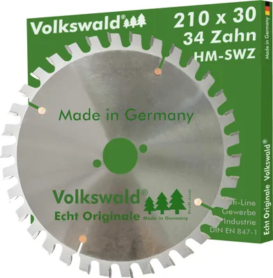 Produktbild von Volkswald ® HM-Sägeblatt SWZ 210 x 30 mm Z= 34 Kreissägeblatt Kreissäge Handkreissäge Hartmetall Ersatzsägeblatt mit Spezial-Wechselzahnung von Brennholz Leimhölzer Massivholz Brennholzsägen Tischkreissägen