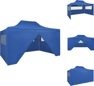 Obrázek produktu pro vidaXL Pop-Up skládací stan se 4 bočnicemi 3x4,5 m modrý - Pavilony a párty stany