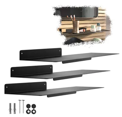 Produktbild von SOTECH Wandregal HOVER-VI 450 x 130 x 60 mm schwarz (3 Stück)