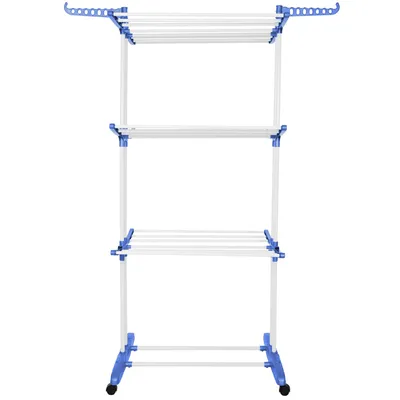 Productafbeelding van Wasrek - Droogtoren - Droogrek - 4 - Etages - Inklapbaar - Inclusief- Wielen - Draaibaar - 170x75,5x57 cm