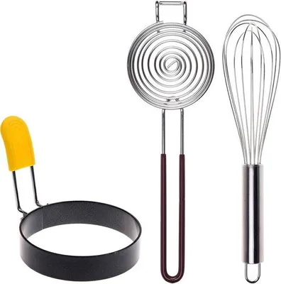 Produktbild von Famanu Multifunktionale Eierform, Eigelbtrenner und Mini-Schneebesen - Edelstahl