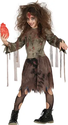 Produktbild von Horror Zombie Mädchen Kostüm für Kinder Gr. 110 - 146, Größe:110/116