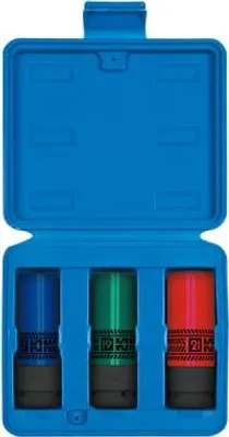 Produktbild von 1/2'' 3-teiliger Sechskant-Schlagsteckschlüsselsatz für Leichtmetallfelgen - KY44905MP