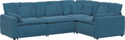Immagine prodotto di Divano Modulare con Cuscini in Velluto Blu