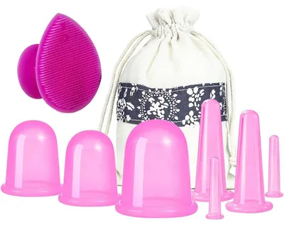 Productafbeelding van Set van 8 siliconen gezichtscups voor massage en peeling
