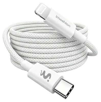 Productafbeelding van imoshion Braided USB-C naar Lightning kabel 30W - 1 meter - Wit