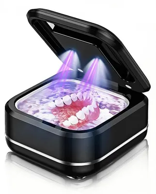Produktbild von Ultraschallreiniger für Zahnspangen & Aligner – 42 kHz, 24 W, 2 Reinigungsmodi mit UV – 180 ml, leise – Ultraschallbad für Prothesen und Aufbissschienen