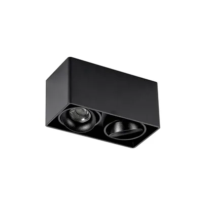 Produktbild von Arcchio Downlight Kubika, 19 cm, schwarz, 2-flg., Metall